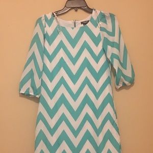 Teal chevron girl’s dress